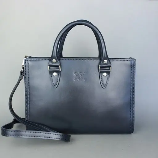 Жіноча шкіряна сумка Fancy синя - фото 3