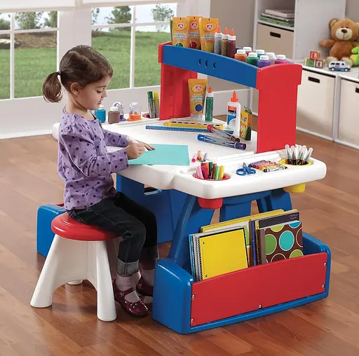 Двусторонний стол для творчества с двумя стульями Step 2 Creative Projects (829900) - фото 5