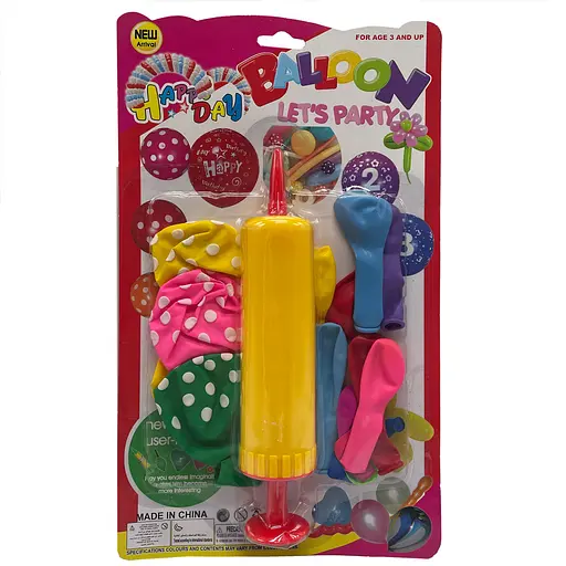 Набор Воздушных шаров MK5480 насос, 14 шт, на листе Желтый