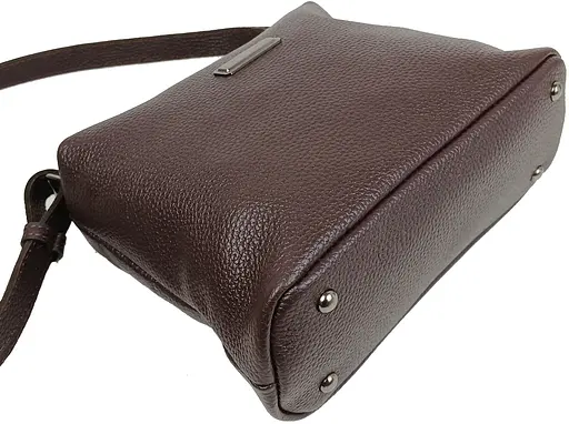 Женская наплечная кожаная сумка Borsacomoda темно-коричневая sum0028722 - фото 6