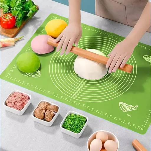 Силиконовый кондитерский коврик для раскатки теста 45х64 см, A-plus Салатовый 84405 - фото 3