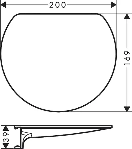 Полочка Hansgrohe WallStoris 20.0x16.9x3.9 см Matt Black 27915670, Черный матовый - фото 2