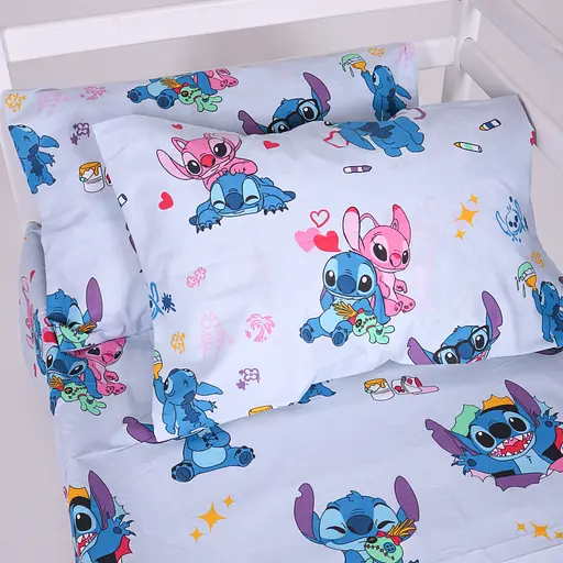 Наволочка MirSon Ranforce Elite Cute Stitch Blue 60x60 см (2200012552469) - фото 1