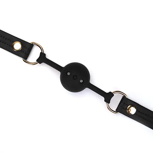 Кляп Liebe Seele Organosilicon Ball Gag 4.3 см чорний - фото 3