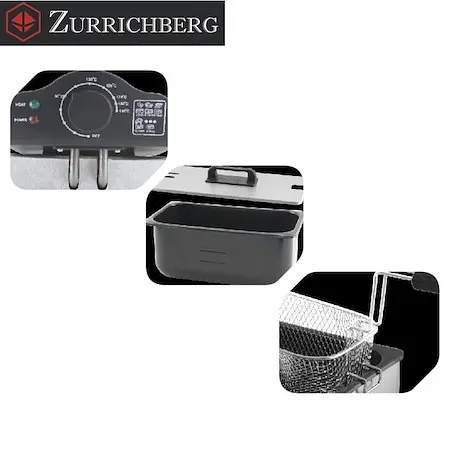Універсальна електрична фритюрниця для дому Zurrichberg ZBP-7626 з терморегулятором та знімною чашею - фото 6