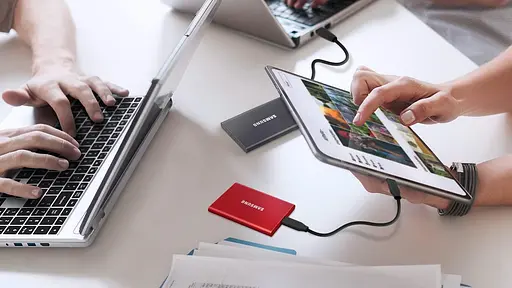 Портативный SSD Samsung 1 ТБ USB 3.2 Gen 2 Type-C T7 Серый - фото 2