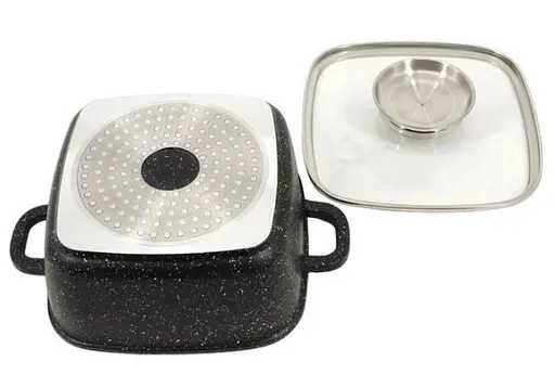 Набор кастрюль Styleberg ST-3025 6 предметов с крышками с мраморным покрытием Черный - фото 3