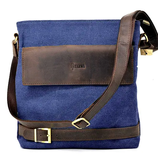 Кожаная мужская сумка через плечо TARWA 27х31х8 см sum0025764 - фото 1