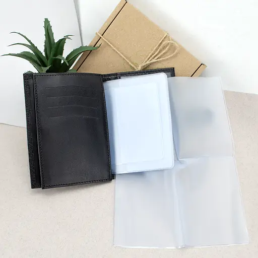 Обложка на паспорт и права кожаная 2 в 1 на кнопке черный питон - фото 2