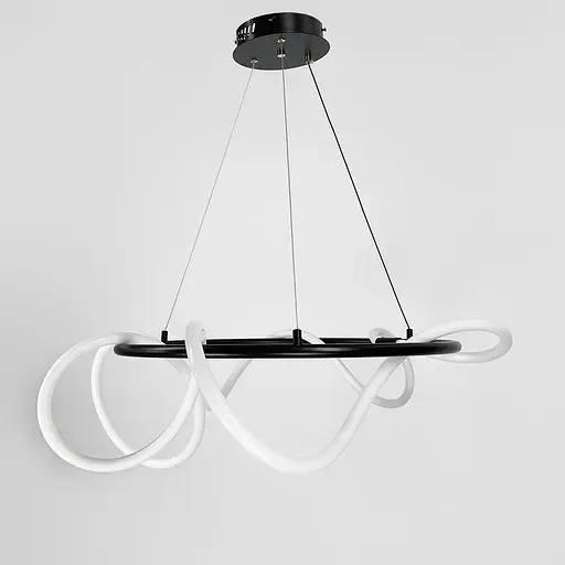 Кольцевая черная люстра с гибкой LED лентой Ø105 см (кольцо 80 см) | Ст. Y 410-800 BK | Line F - фото 6