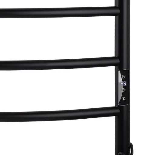 Електрична рушникосушка Unio LD ЕU 700-500-7 BLK Драбинка Дуга чорна, Чорний матовий, Праве, Електронний - фото 3