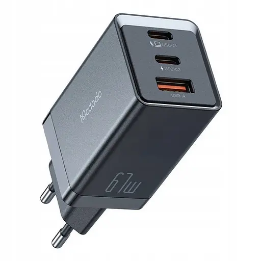 Блок живлення зарядне McDodo 67W 2C+1A GAN 5 Mini Pro Fast Charger CH-1541 чорне - фото 1