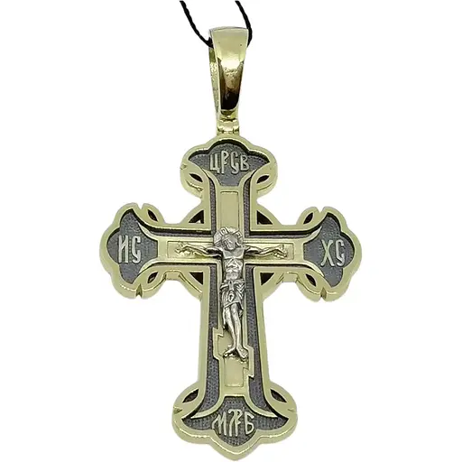 Золотий хрестик Харківська ювелірна фабрика. Розп'яття Христа. 11484-ЧЕВРО