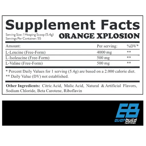 Аминокислоты Everbuild Nutrition BCAA 8:1:1 Апельсин 300 г - фото 2