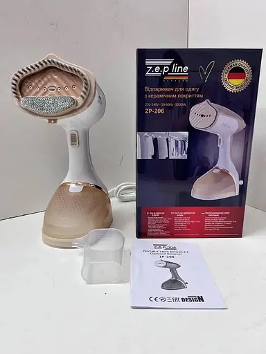 Ручний вертикальний відпарювач Zepline ZP-206 з керамічним покриттям 3000 Вт для одягу 4500 мл Бежевий - фото 8