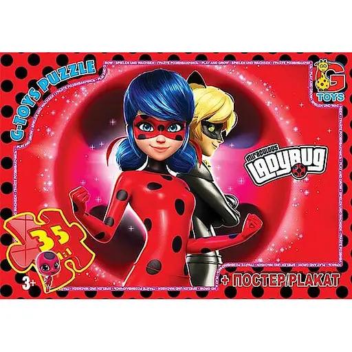 Дитячий пазл "Леді Баг" G-Toys LB1021 постер 35 елементів - фото 1