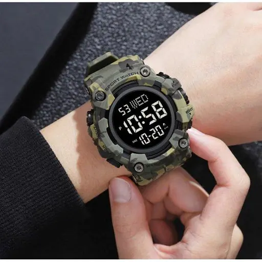 Тактические водостойкие кварцевые часы Skmei Kamo Green - фото 4