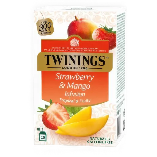 Чай Twinings фруктовая клубника и манго в пакетиках 40 г (20 шт. х 2 г)