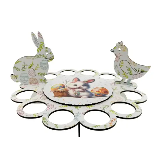 Великодня підставка біла на 12 яєць  - фото 1