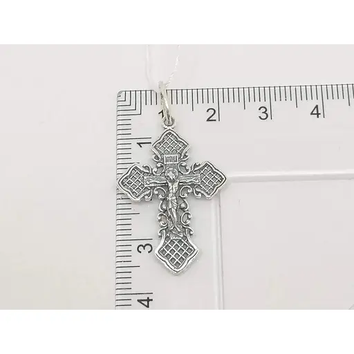 Срібний хрест Стерлінг 9 Розп'яття Христа. 34320 - фото 4