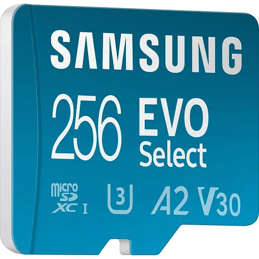 Карта памяти Samsung MicroSDXC 256GB UHS-I U3 Class 10 V30 A2 EVO Select + SD Adapter (MB-ME256KA) (107645) - фото 5