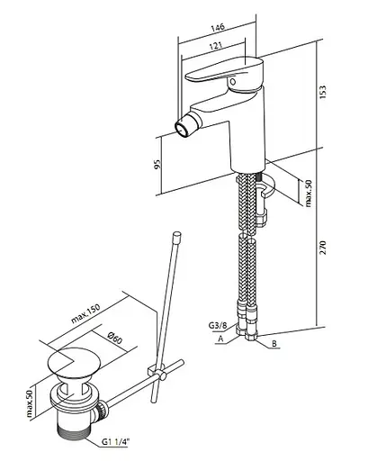 Смеситель для биде AM.PM Inspire F5083100 Хром - фото 2