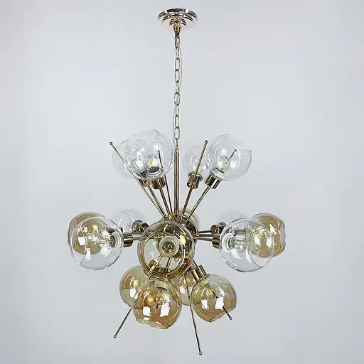 Люстра с прозрачными и янтарными плафонами Line.F AG 09/16 - фото 9