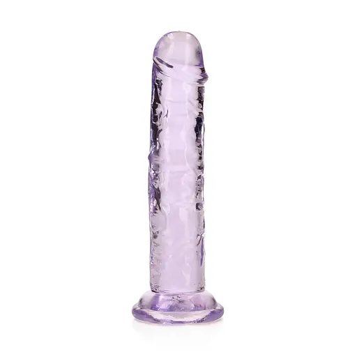 Фалоімітатор RealRock Crystal Clear Realistic Dildo 6'' 14.5 см фіолетовий - фото 7