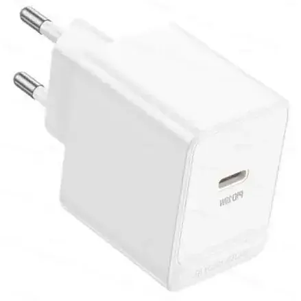 Мережевий зарядний пристрій Borofone BAS13A "Erudite", білий, 20 Вт, 1xType-C (PD3.0) - фото 1