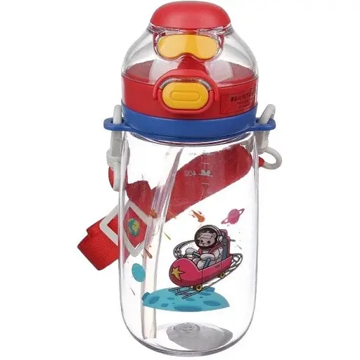 Пляшка дитяча LaPrida пластикова 550 мл з трубочкою регульований ремінць (20 см х 7 см) 67-4773