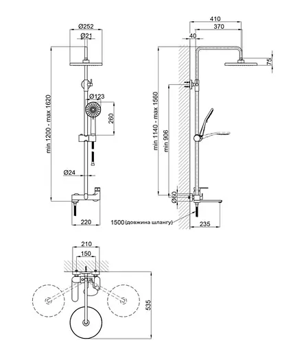 Душевая система универсальная Qtap Jay Chrome/White с изливом QTJAY111CRW45555 - фото 8