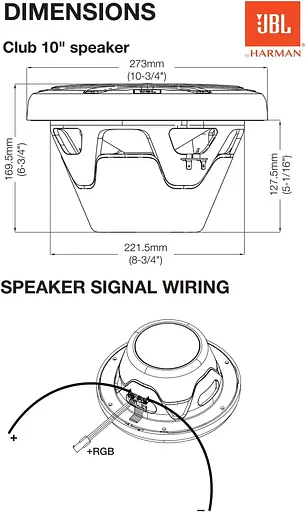 Сабвуферний динамік JBL MARINE CLUB 102 - фото 5