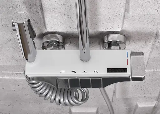 Душова система Rea Savio Led хром з термостатом REA-P8544, Хром - фото 6