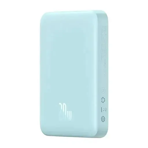 Магнітний портативний павербанк із бездротовою зарядкою Baseus Magnetic 20 W 10000 mAh для iPhone блакитний - фото 4