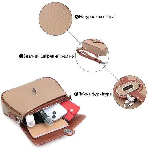 Кожаная женская сумка Vintage 24.5х15х7.5 см sum0026572 - фото 4