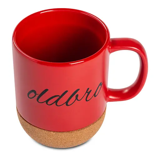 Керамічний кавовий кухоль OldBro RedBlack 400 мл з корковим дном і кришкою - фото 2