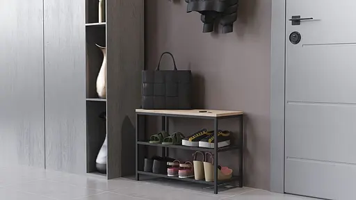 Банкетка універсальна Ferrum-decor Слайм 45x63x26 чорний ДСП Дуб Сан-Марино 16мм (FRD-104071) - фото 2