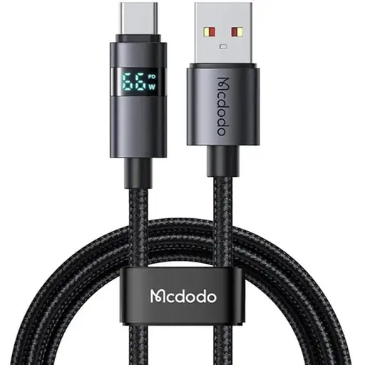 Кабель Mcdodo Horizontal LED Display 6A USB-A to USB-C Data Cable 1.2 м CA-6520 Чорний - фото 1