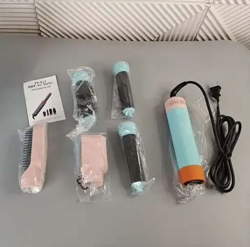 Профессиональный стайлер для волос 5 в 1 Fan&Fan керамическое покрытие, ионизация воздуха, многофункциональный фен, выпрямитель, объемный стайлер, качественный кейс - фото 3