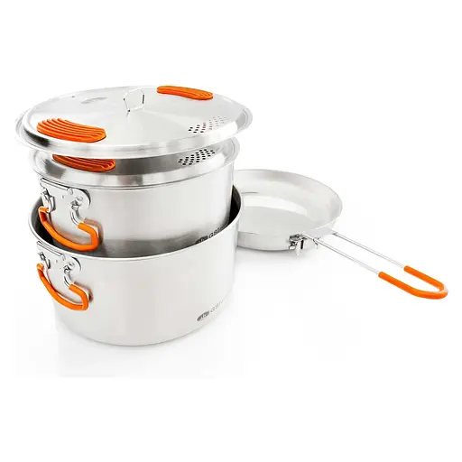 Набор посуды GSI Outdoors Glacier Stainless Base Camper Medium (1099-68183) - фото 4