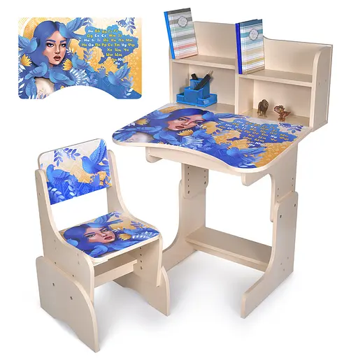 Парта зі стільчиком, 69.5x44.5 см, Україночка, абетка, N2071-5-2