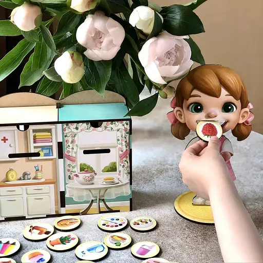 Настольная игра Ubumblebees Съедобное-несъедобное PSF091 сортер-комодик деревянная - фото 7
