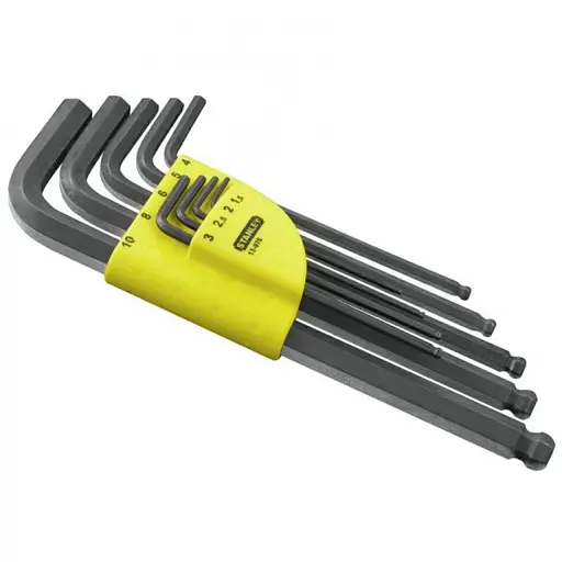 Набір ключів шестигранних Stanley 9 шт. (1,5;2;2,5;3;4;5;6;8;10 мм) метричних, з кульковим закінченням (1-13-976)