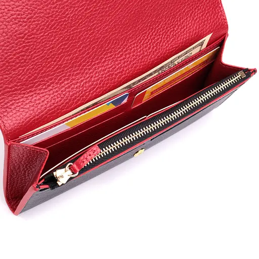 Женский кошелек с треугольным клапаном из натуральной кожи Tony Bellucci 19х9х1.5 см acs0029601 - фото 7