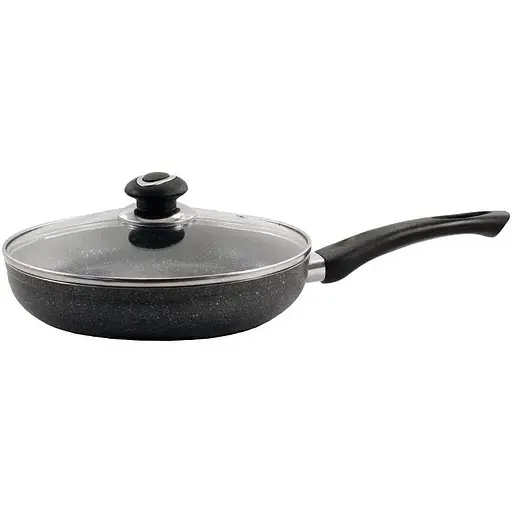 Сковорода алюминиевая Zauberg Мрамор со стеклянной крышкой 24 см (246-FPM)