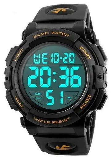 Чоловічий спортивний наручний годинник Skmei 1258 Золотистий - фото 3