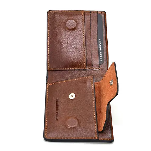 Мужской кожаный кошелек Grande Pelle 11х9 см acs0029268 - фото 6