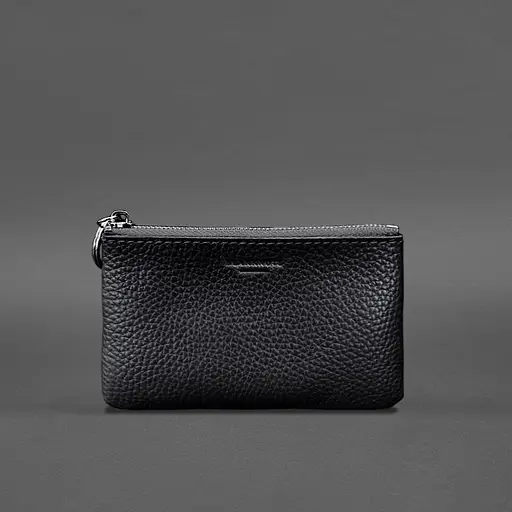 Шкіряна монетниця / міні-косметичка 3.0 чорна флотар - фото 4
