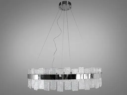 Класична новинка, кругла кришталева світлодіодна люстра,190Вт, хром - фото 4