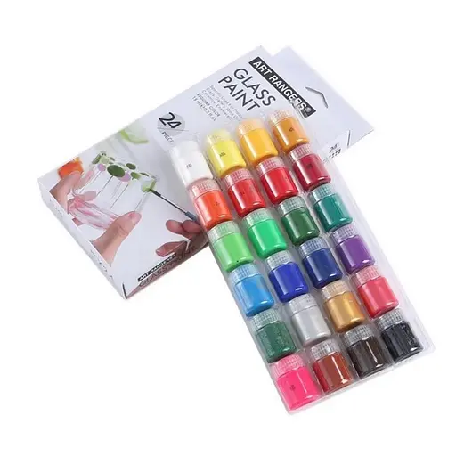 Набор красок для стекла Art Nation GAS2415, 15 мл, 24 цвета, 3 кисточки - фото 3